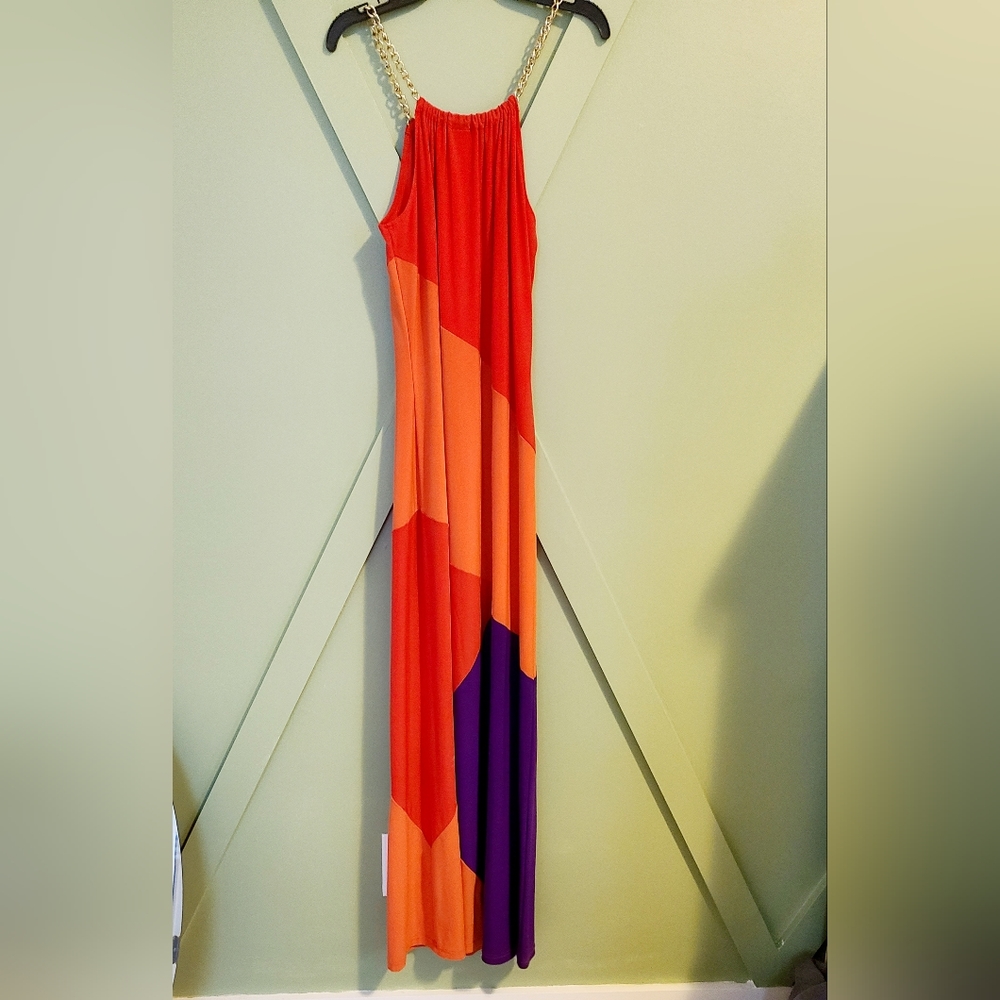 New direction maxi dress with chsin straps